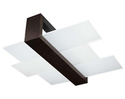 Plafon LAMPA sufitowa SOL SL.074 szklana OPRAWA drewno wenge