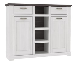 Wysoka Komoda z Regałem GRLK331-L42 Gasparo Forte Dąb Śnieżny, Sosna Szara