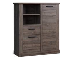 Komoda z Regałem Prawa CR2K321R-D64 Corona Forte Dąb Tabak