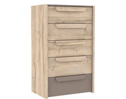 Komoda z Szufladami MLKK311-C417 Malakka Forte Dąb Bianco, Bazalt