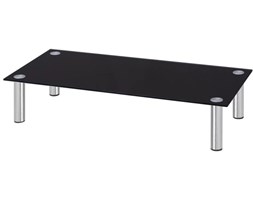vidaXL Podstawka pod monitor/TV, 80 x 35 x 17 cm, szkło, czarny