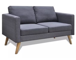 vidaXL Sofa 2-osobowa, materiałowa, ciemnoszara