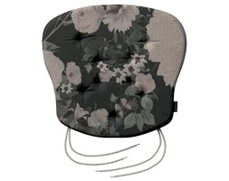 Dekoria Siedzisko Filip na krzesło, Jasne kwiaty na czarnym tle, 41 × 38 × 3,5 cm, Linen