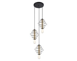 Lampa wisząca Italux Mirren MDM-3932/3 BK+BRO