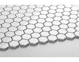 Hexagon mały, biały, szkliwiony