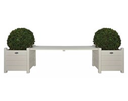Esschert Design Donice połączone ławką, białe, CF33W