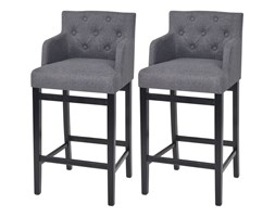 vidaXL Krzesła barowe, 2 szt., materiałowe, 50x47x103 cm, ciemnoszare