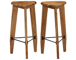 vidaXL Krzesła barowe z litego drewna akacjowego, 2 szt., trójkątne