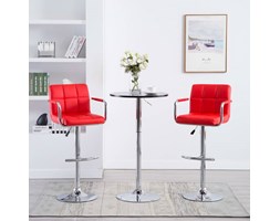vidaXL Krzesła barowe z podłokietnikami, 2 szt., ekoskóra, czerwone