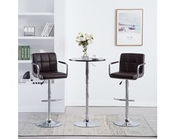 vidaXL Krzesła barowe z podłokietnikami, 2 szt., ekoskóra, brązowe