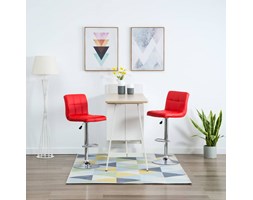 vidaXL Krzesła barowe, 2 szt., sztuczna skóra, czerwone