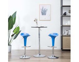 vidaXL Stołki barowe, 2 szt., plastikowe, niebieskie