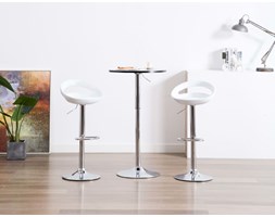 vidaXL Stołki barowe, 2 szt., plastikowe, białe