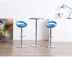 vidaXL Stołki barowe, 2 szt., plastikowe, niebieskie