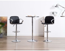 vidaXL Krzesła barowe z podłokietnikami, 2 szt., ekoskóra, czarne