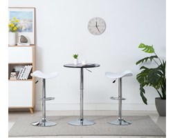vidaXL Obrotowe stołki barowe, 2 szt., ekoskóra, białe, 45x44,5x85 cm