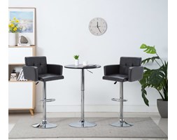 vidaXL Obrotowe krzesła barowe, 2 szt., ekoskóra, 61x54x112 cm, czarne