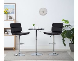 vidaXL Obrotowe krzesła barowe, 2 szt., ekoskóra, czarne, 44x50x114cm