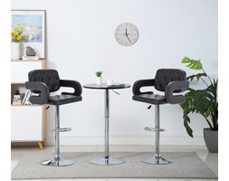 vidaXL Obrotowe krzesła barowe, 2 szt., ekoskóra, 54x58x115 cm, czarne
