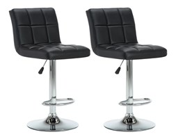 vidaXL Obrotowe krzesła barowe, 2 szt., eko skóra, czarne, 44x50x115cm