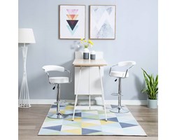 vidaXL Obrotowe krzesła barowe, 2 szt., ekoskóra, 52x51x106, białe