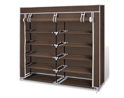 vidaXL Materiałowa szafka na buty z osłoną, 115 x 28 x 110 cm, brązowa