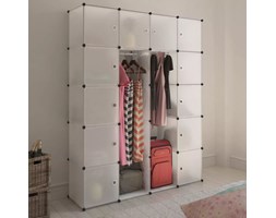 vidaXL Szafa modułowa z 14 przegrodami, biała, 37 x 146 x 180,5 cm