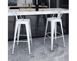 vidaXL Kwadratowe stołki barowe, 2 szt., białe