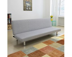 vidaXL Sofa rozkładana, jasnoszara, poliester