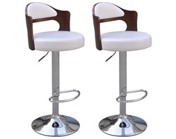 vidaXL Stołki barowe, 2 szt., gięte drewno i sztuczna skóra