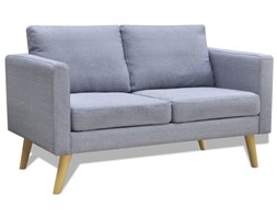 vidaXL Sofa 2-osobowa, materiałowa, jasnoszara