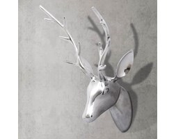 vidaXL Srebrna ozdoba ściany poroże z aluminium 62 cm