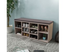 vidaXL Ławka z półką na buty, 10 przegródek, kolor dębu