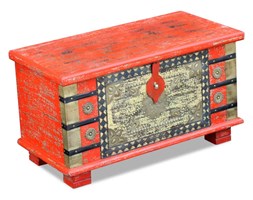 vidaXL Skrzynia z czerwonego drewna mango 80x40x45 cm