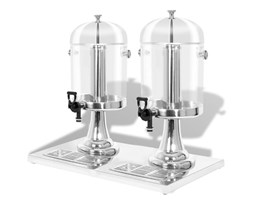 vidaXL Podwójny dozownik do soku, stal nierdzewna, 2 x 8 L