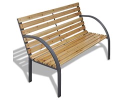 vidaXL Ławka ogrodowa, 112 cm, drewno i żelazo