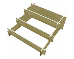 vidaXL Donica 3 poziomowa, 90 x 90 x 35 cm, impregnowane drewno FSC