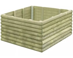 vidaXL Skrzynka ogrodowa na kwiaty z drewna sosnowego 106x106x48 cm