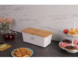 Chlebak z deską do krojenia,pojemnik na pieczywo z melaminy w kolorze białym