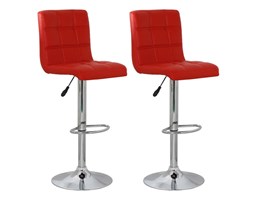 vidaXL Stołki barowe, 2 szt., skóra syntetyczna, czerwone
