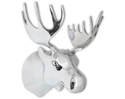 vidaXL Głowa łosia dekoracyjna na ścianę, aluminium, srebrna