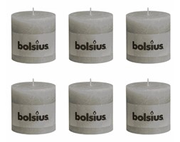 Bolsius Rustykalne świece pieńkowe, 100x100 mm, jasnoszare, 6 szt.