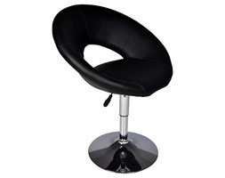 vidaXL Krzesło barowe okrągłe z niskim oparciem, czarne