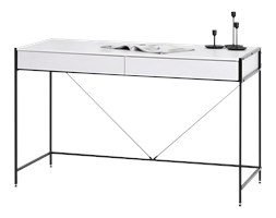 Biurko Unif biało - czarne z szufladami na subtelnej podstawie