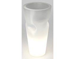 Donica z polietylenu BENT ST-BENT69-LIGHT biały podświetlany