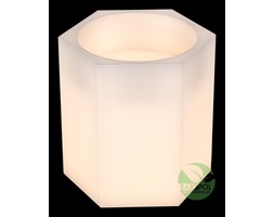 Donica z polietylenu CETO PL-CE60-LIGHT biały podświetlany