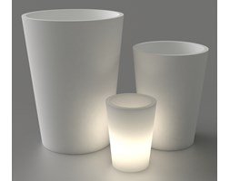 Donica z polietylenu URAN PL-UR60-LIGHT biały podświetlany