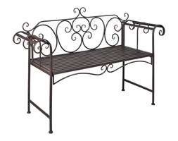 vidaXL Ławka ogrodowa, 132 cm, stal, antyczny brąz