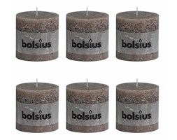 Bolsius Rustykalne świece pieńkowe, 100x100 mm, kolor taupe, 6 szt.