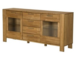 RIVA drewniana komoda z przeszklonymi drzwiami